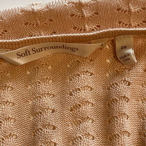 Soft Surroundings Silk Blend Inglis Cardigan Sweater Womens Size 2X Sand Draped - Picture 5 of 8